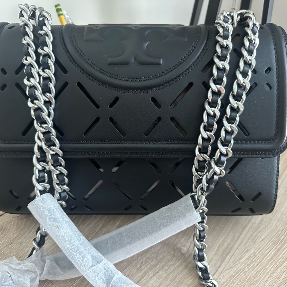 Black Tory Burch Designer Chain Shoulder Bag